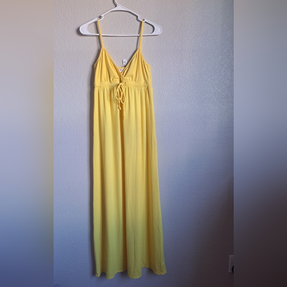 Mossimo Supply Co Yellow V-neck Spaghetti Strap Maxin Dress Size Small
